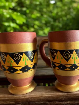 Handcrafted Terracotta Clay Beer Mugs – Set of 2