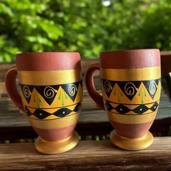 Handcrafted Terracotta Clay Beer Mugs – Set of 2