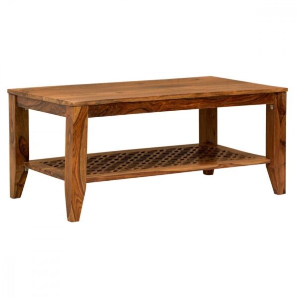 Kansas Carved net Coffee Table in Honey Finish - Image 2