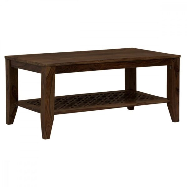 Kansas Carved net Coffee Table in Walnut Finish - Image 3