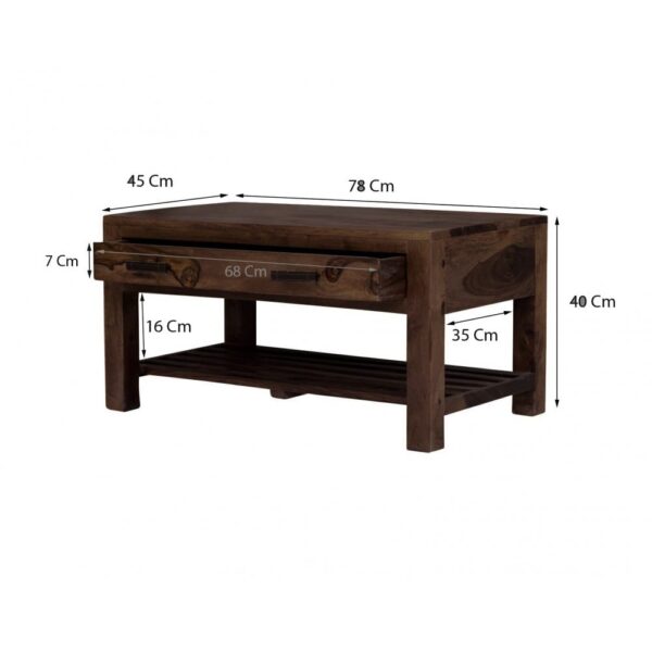 Briggs Coffee Table with Storage drawer in Walnut Finish - Image 3