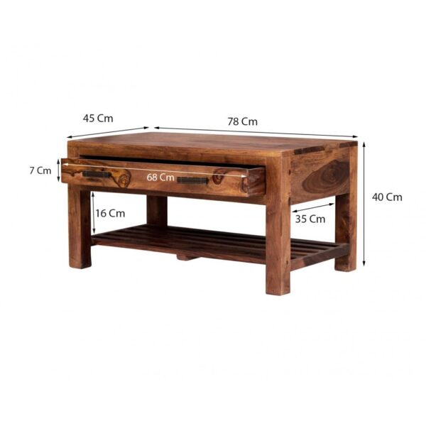 Briggs Coffee Table with Storage drawer in Honey Finish - Image 4