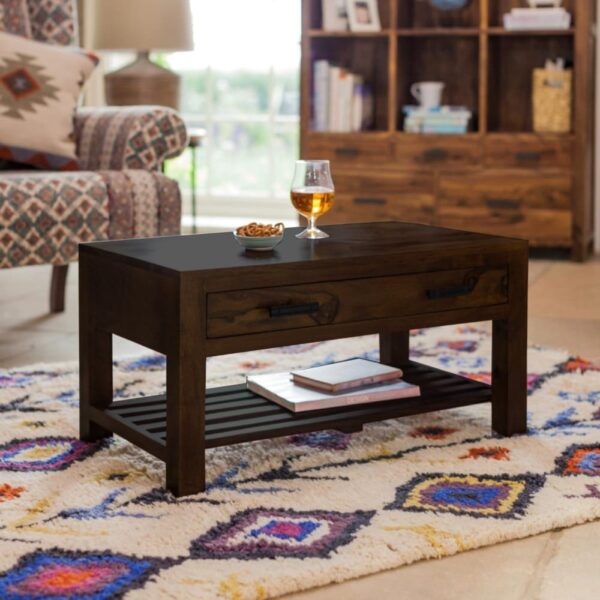 Briggs Coffee Table with Storage drawer in Walnut Finish - Image 4