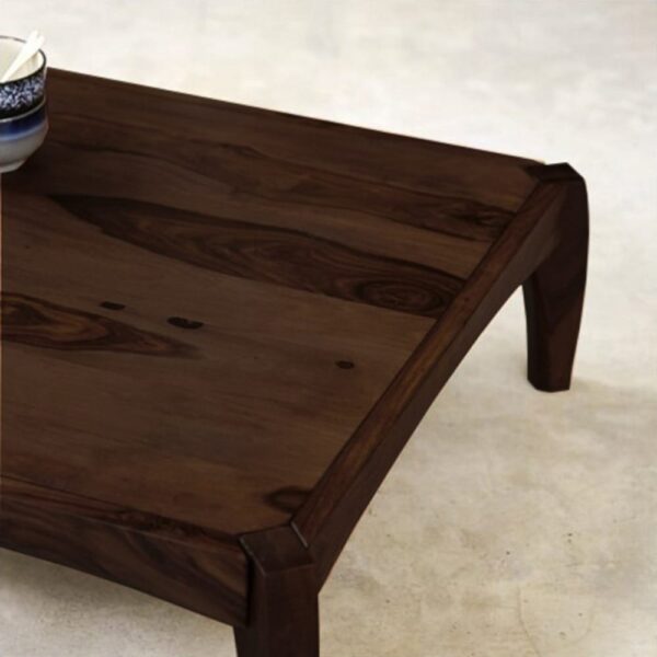 Sheesham Wood Coffee Table Lunar Design (Walnut Finish) - Image 2