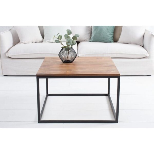 Brisbane Coffee Table with Metal Base Sheesham Wood Top - Image 4