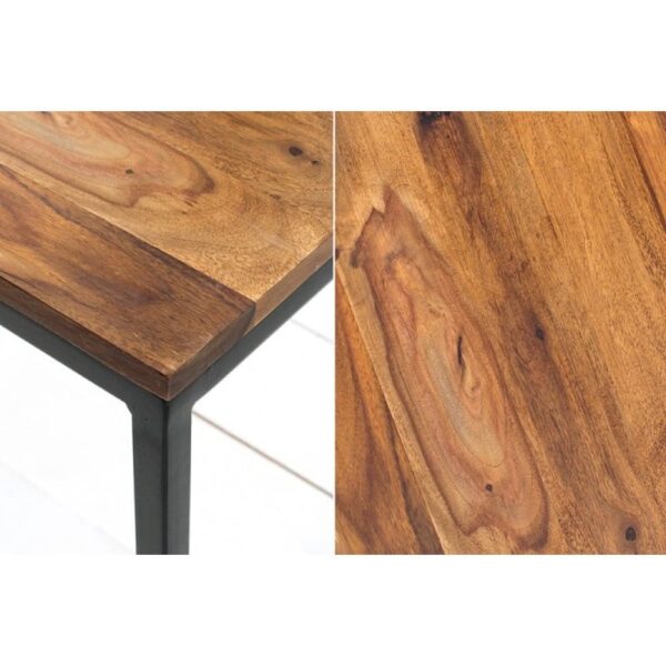 Brisbane Coffee Table with Metal Base Sheesham Wood Top - Image 5
