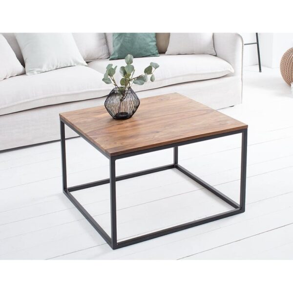 Brisbane Coffee Table with Metal Base Sheesham Wood Top