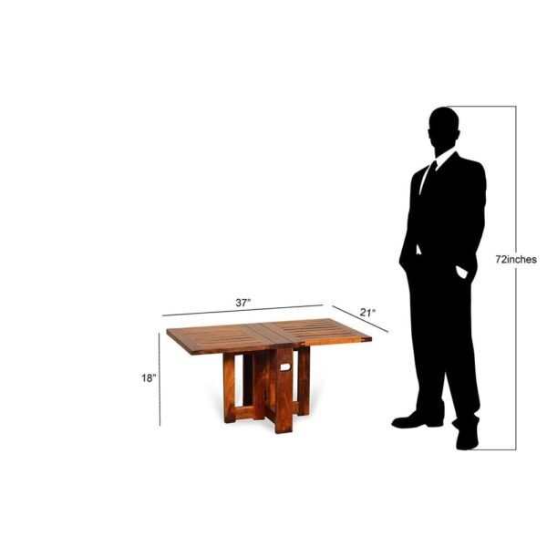Foldable Coffee Table (Honey Finish) - Image 5
