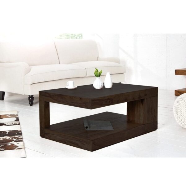 Sheesham Wood Flyer Coffee Table | Center Table (Walnut Finish) - Image 2