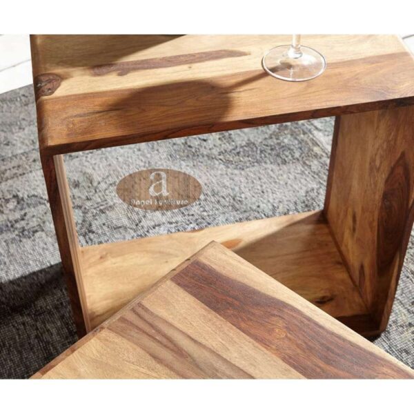 Hamilton Nested Cube - Side Table Honey Finish - Image 2