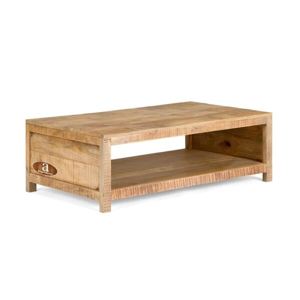 Epsilon Coffee table & TV Unit Rough Mango Natural Finish - Image 5