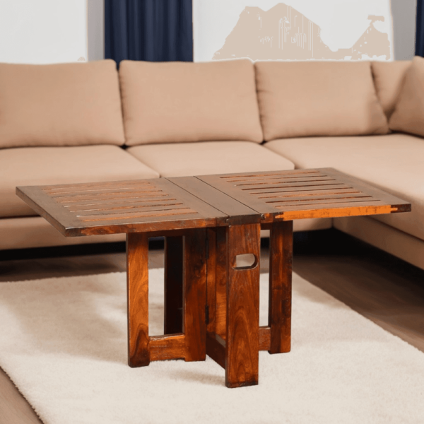 Foldable Coffee Table (Honey Finish)