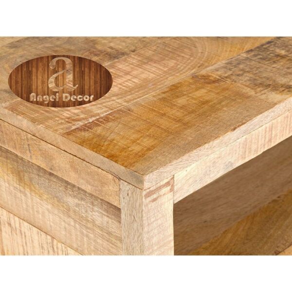 Epsilon Coffee table & TV Unit Rough Mango Natural Finish - Image 3