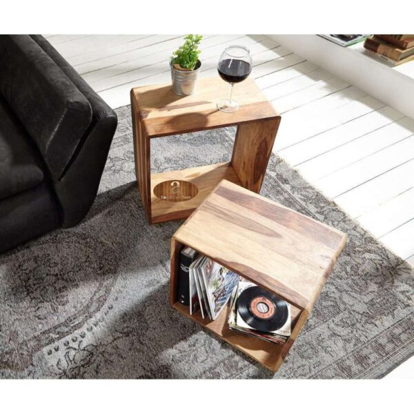 Hamilton Nested Cube - Side Table Honey Finish - Image 4