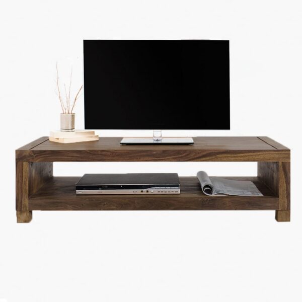 Providence Solid Sheesham Wood Tv unit | Coffee table in Walnut Finish - Image 4