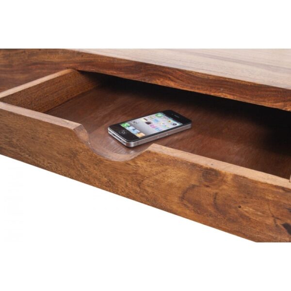 Riverton Solid Sheesham Wood Coffee table with drawer in Honey Finish - Image 5