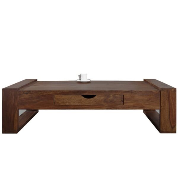 Riverton Solid Sheesham Wood Coffee table with drawer in Walnut Finish - Image 2