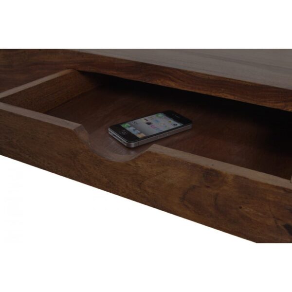 Riverton Solid Sheesham Wood Coffee table with drawer in Walnut Finish - Image 5