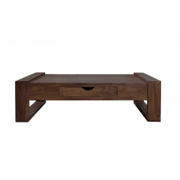 Riverton Solid Sheesham Wood Coffee table with drawer in Walnut Finish - Image 6