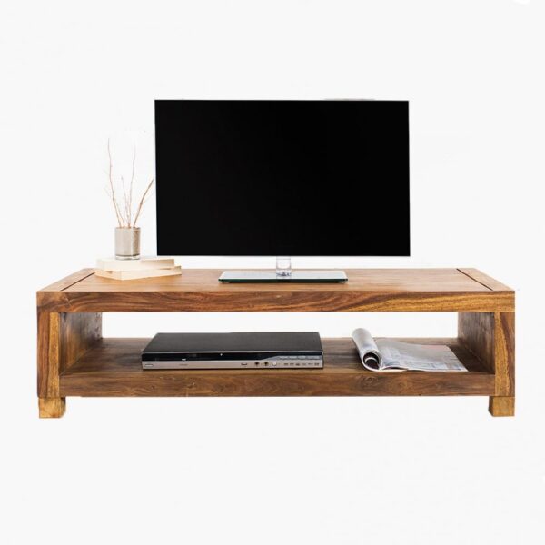 Providence Solid Sheesham Wood Tv unit | Coffee table in Honey Finish - Image 5