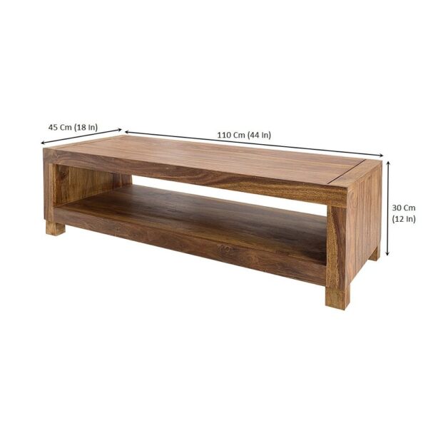 Providence Solid Sheesham Wood Tv unit | Coffee table in Honey Finish - Image 2
