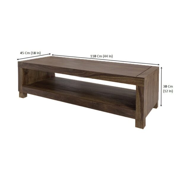 Providence Solid Sheesham Wood Tv unit | Coffee table in Walnut Finish - Image 2