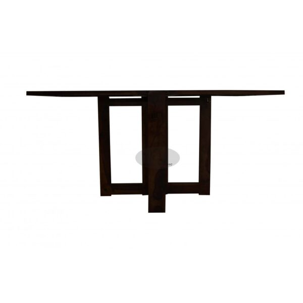 Sheesham Wood Folding Dining Table Stripped Top - Walnut - Image 7