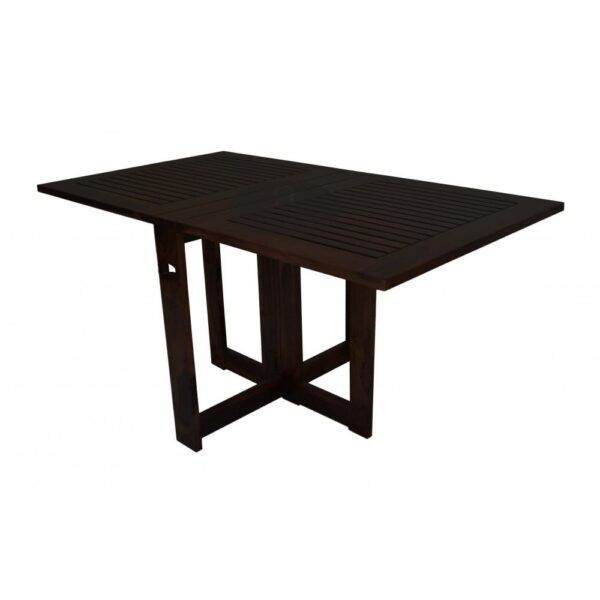 Sheesham Wood Folding Dining Table Stripped Top - Walnut - Image 5
