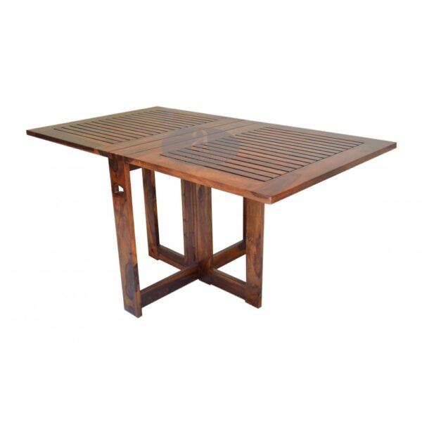 Sheesham Wood Folding Dining Table Stripped Top - Honey - Image 3