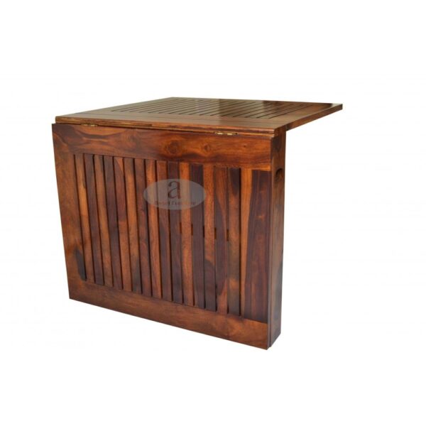 Sheesham Wood Folding Dining Table Stripped Top - Honey - Image 2