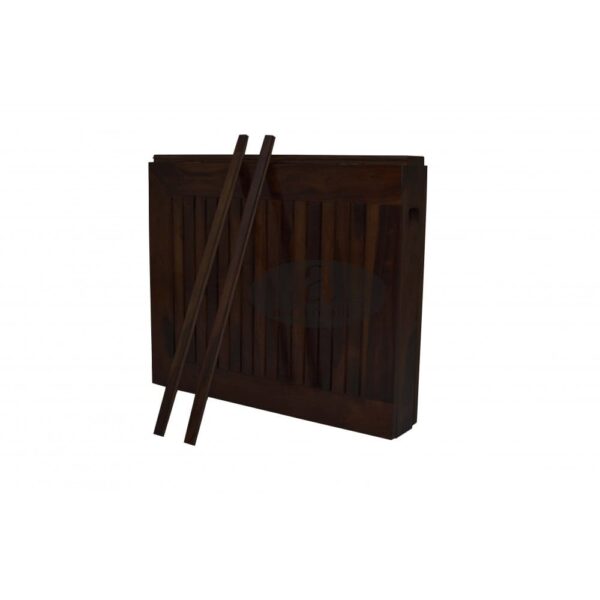 Sheesham Wood Folding Dining Table Stripped Top - Walnut - Image 2