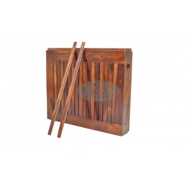 Sheesham Wood Folding Dining Table Stripped Top - Honey - Image 4