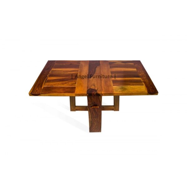 Foldable Coffee Table (Honey Finish) Plain Top - Image 3