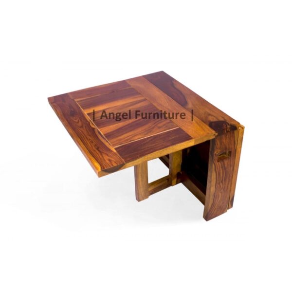 Foldable Coffee Table (Honey Finish) Plain Top - Image 5