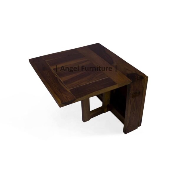 Foldable Coffee Table (Walnut Finish) Plain Top - Image 5