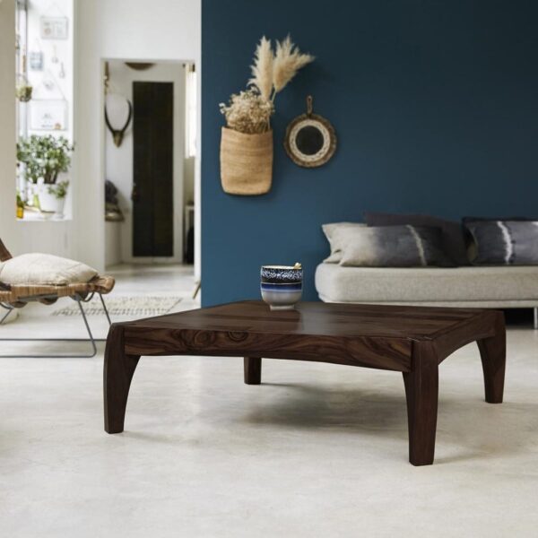 Sheesham Wood Coffee Table Lunar Design (Walnut Finish)