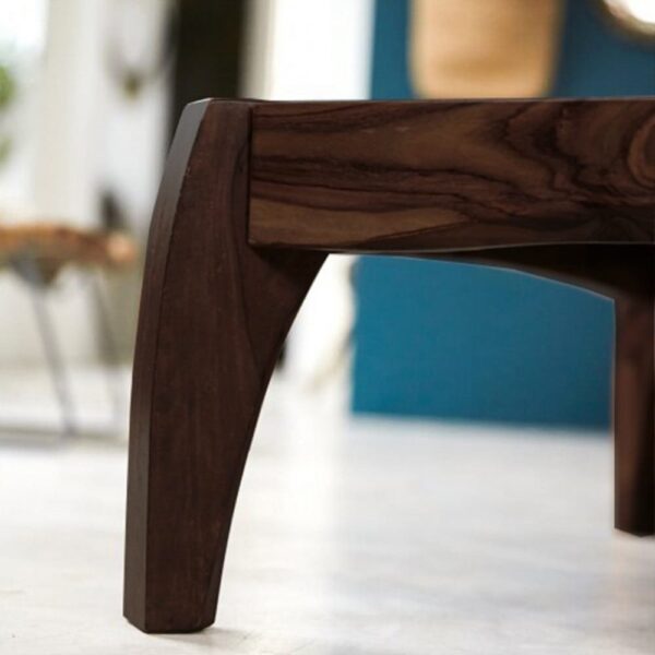 Sheesham Wood Coffee Table Lunar Design (Walnut Finish) - Image 6