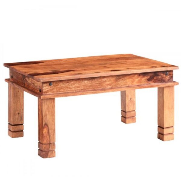 Solid Sheesham Wood Classic Coffee Table (Standard, Honey Finish)
