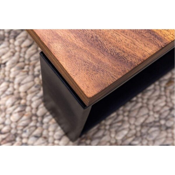 Sheesham Wood Coffee Table with Metal Legs - Image 3