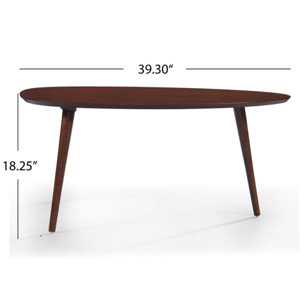 Sheesham Wood Oval Shaped Simply Designed Coffee Table - Image 3