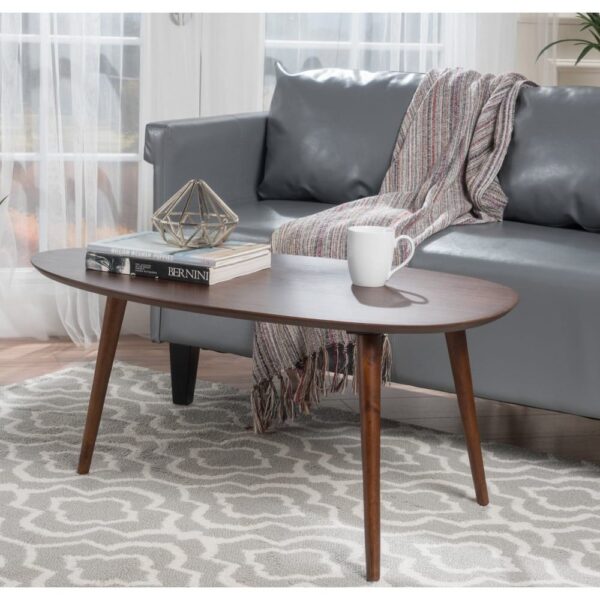 Sheesham Wood Oval Shaped Simply Designed Coffee Table
