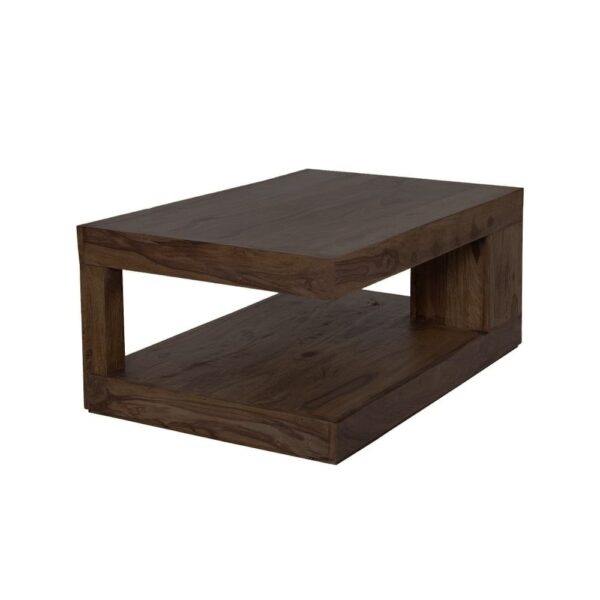 Sheesham Wood Flyer Coffee Table | Center Table (Walnut Finish) - Image 4