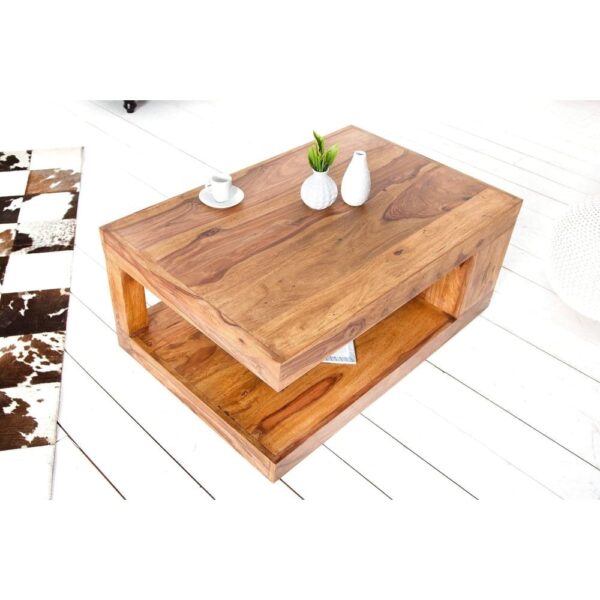 Sheesham Wood Flyer Coffee Table Center Table (Honey Finish) - Image 5