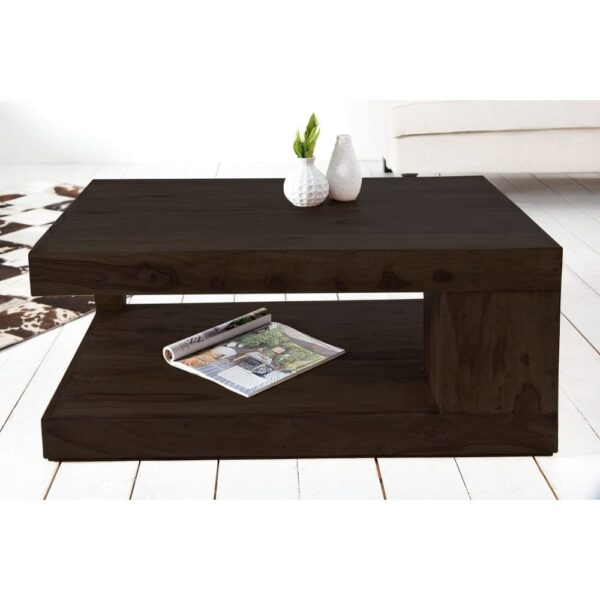 Sheesham Wood Flyer Coffee Table | Center Table (Walnut Finish)