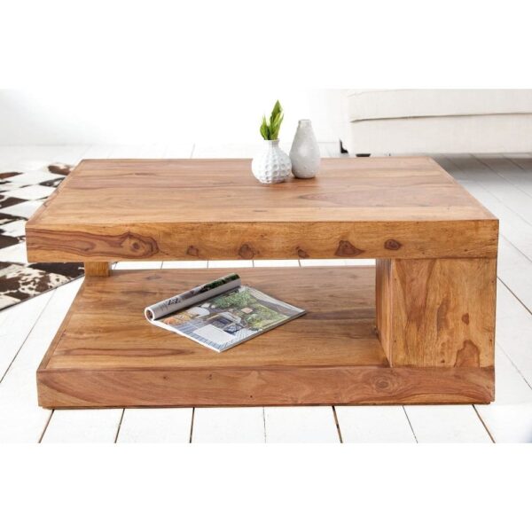 Sheesham Wood Flyer Coffee Table Center Table (Honey Finish)