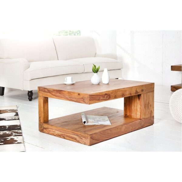Sheesham Wood Flyer Coffee Table Center Table (Honey Finish) - Image 2