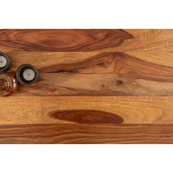 Oakland Dining Table with Metal Base Leg and Sheesham Wood Top in Honey Finish - Image 4