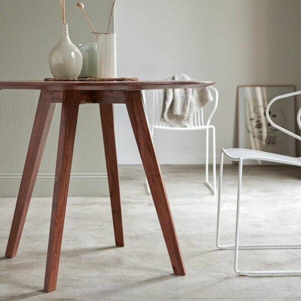 Sheesham Wood Round Top Four Seater Dining Table (Honey Finish) - Image 4