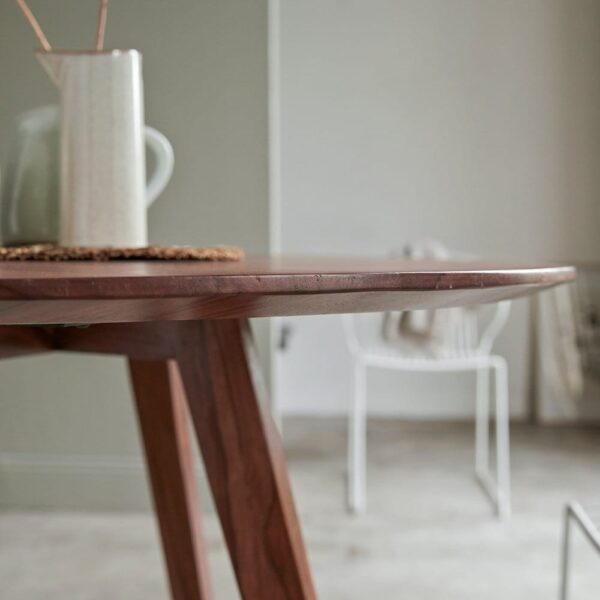Sheesham Wood Round Top Four Seater Dining Table (Honey Finish) - Image 2