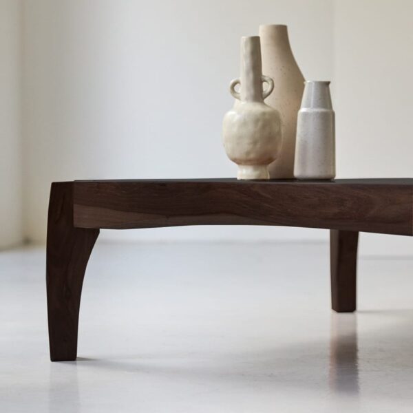 Sheesham Wood Coffee Table Lunar Design (Walnut Finish) - Image 4